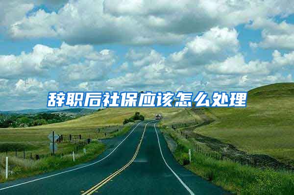 辞职后社保应该怎么处理