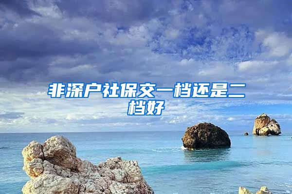 非深户社保交一档还是二档好