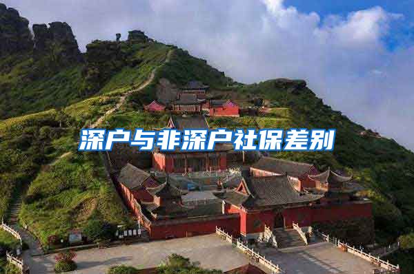 深户与非深户社保差别