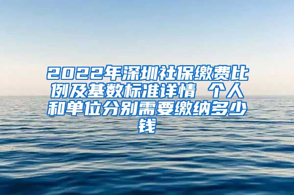 2022年深圳社保缴费比例及基数标准详情 个人和单位分别需要缴纳多少钱