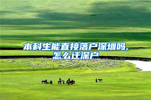 本科生能直接落户深圳吗,怎么迁深户