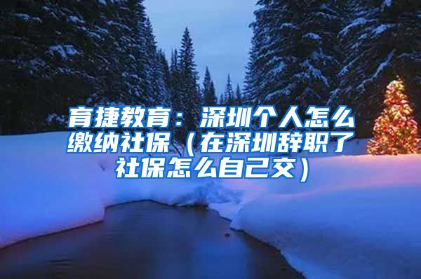 育捷教育：深圳个人怎么缴纳社保（在深圳辞职了社保怎么自己交）