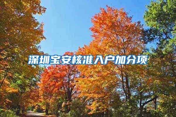 深圳宝安核准入户加分项