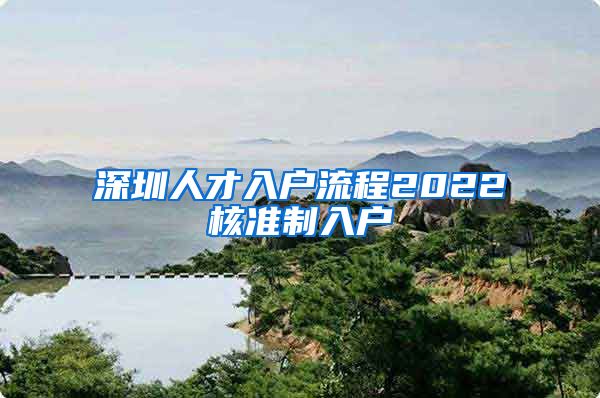 深圳人才入户流程2022核准制入户