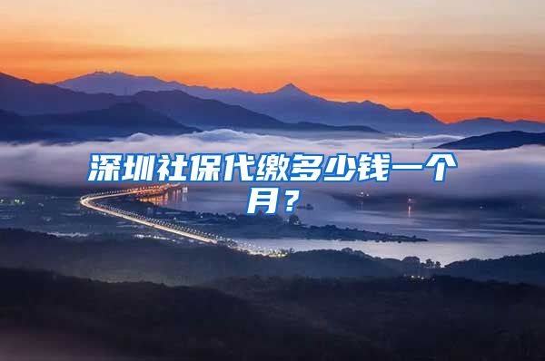 深圳社保代缴多少钱一个月？