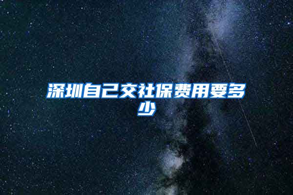 深圳自己交社保费用要多少