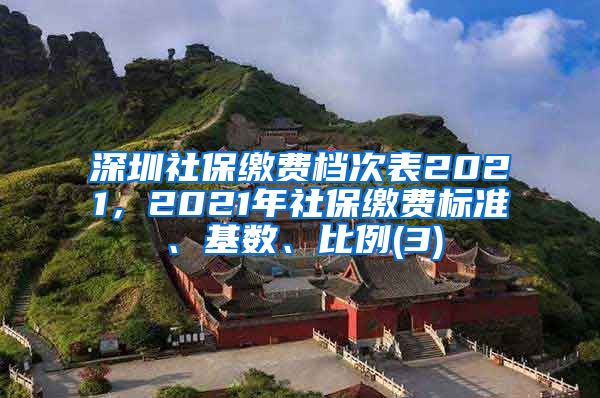 深圳社保缴费档次表2021，2021年社保缴费标准、基数、比例(3)