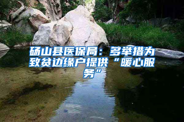 砀山县医保局：多举措为致贫边缘户提供“暖心服务”