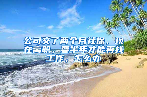 公司交了两个月社保，现在离职，要半年才能再找工作，怎么办