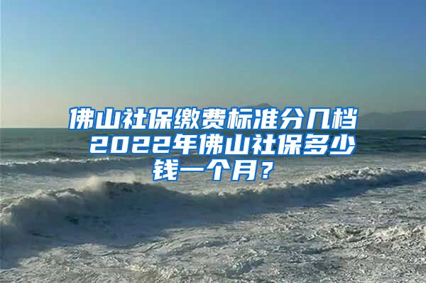 佛山社保缴费标准分几档 2022年佛山社保多少钱一个月？