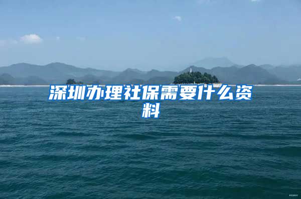 深圳办理社保需要什么资料