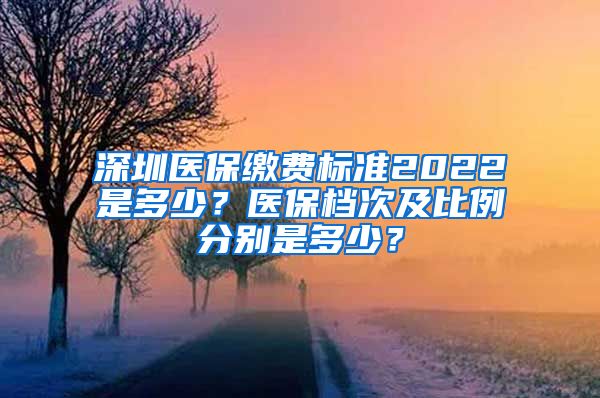 深圳医保缴费标准2022是多少？医保档次及比例分别是多少？