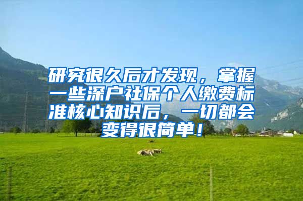 研究很久后才发现，掌握一些深户社保个人缴费标准核心知识后，一切都会变得很简单！