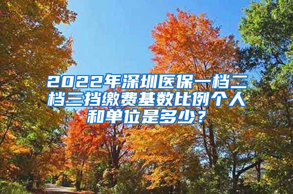 2022年深圳医保一档二档三挡缴费基数比例个人和单位是多少？