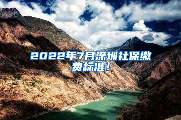 2022年7月深圳社保缴费标准！