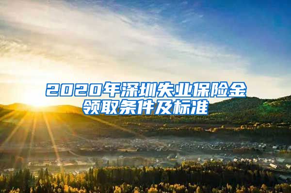 2020年深圳失业保险金领取条件及标准
