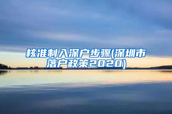核准制入深户步骤(深圳市落户政策2020)