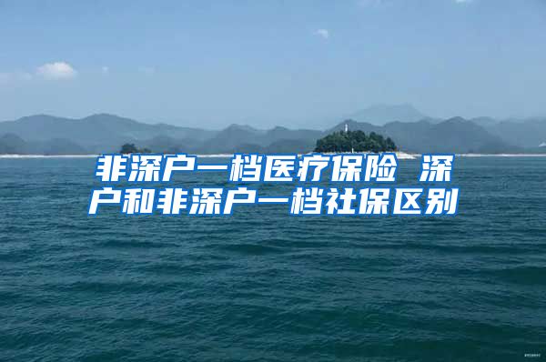 非深户一档医疗保险 深户和非深户一档社保区别