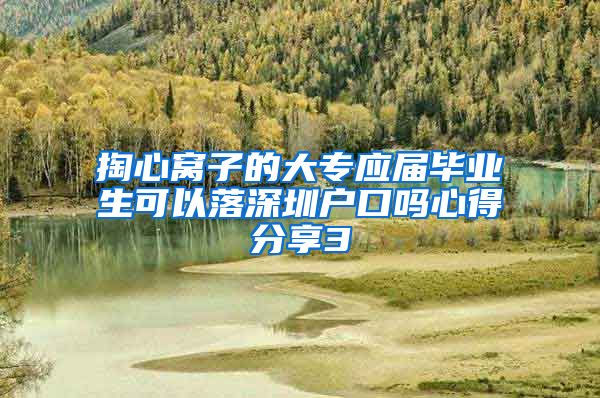 掏心窝子的大专应届毕业生可以落深圳户口吗心得分享3
