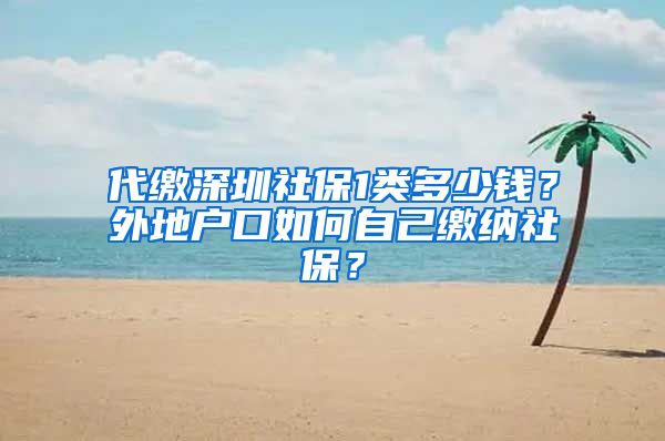 代缴深圳社保1类多少钱？外地户口如何自己缴纳社保？