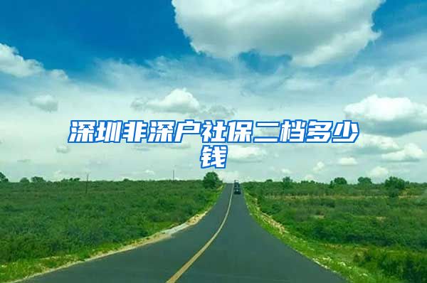 深圳非深户社保二档多少钱
