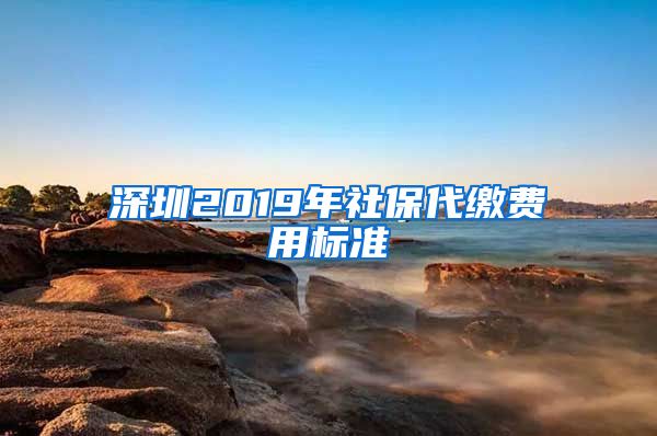 深圳2019年社保代缴费用标准