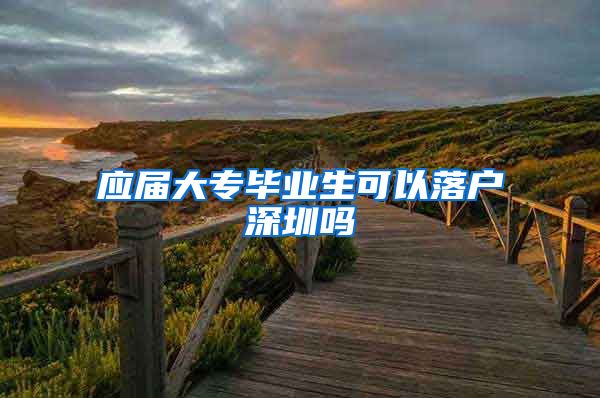 应届大专毕业生可以落户深圳吗