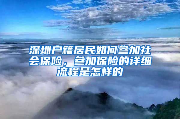 深圳户籍居民如何参加社会保险，参加保险的详细流程是怎样的
