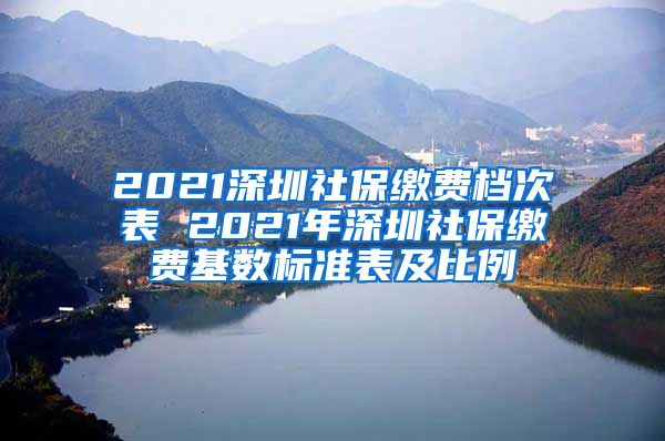 2021深圳社保缴费档次表 2021年深圳社保缴费基数标准表及比例