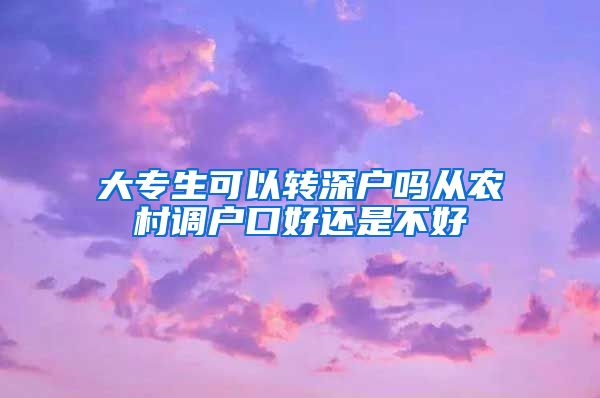 大专生可以转深户吗从农村调户口好还是不好