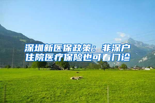 深圳新医保政策：非深户住院医疗保险也可看门诊