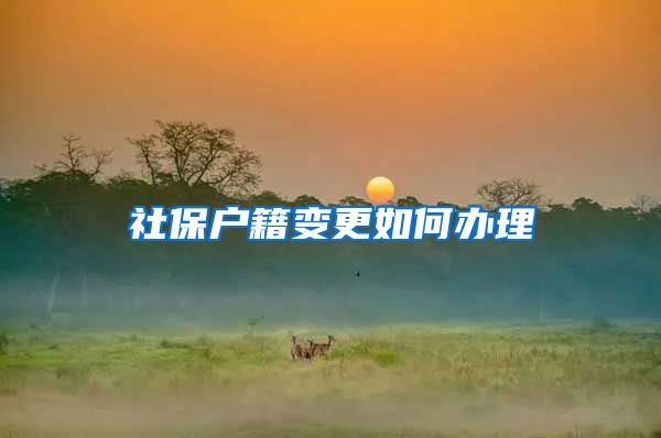 社保户籍变更如何办理