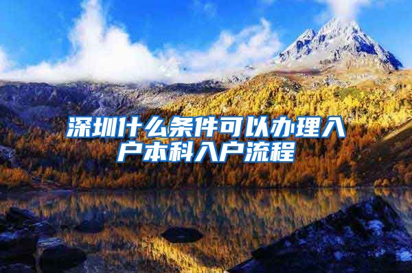 深圳什么条件可以办理入户本科入户流程
