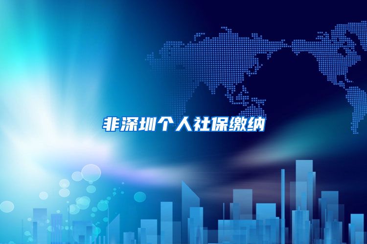 非深圳个人社保缴纳