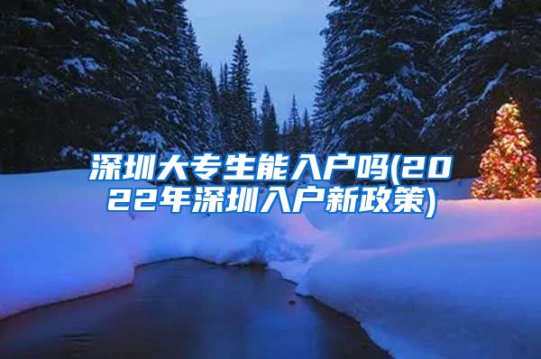 深圳大专生能入户吗(2022年深圳入户新政策)