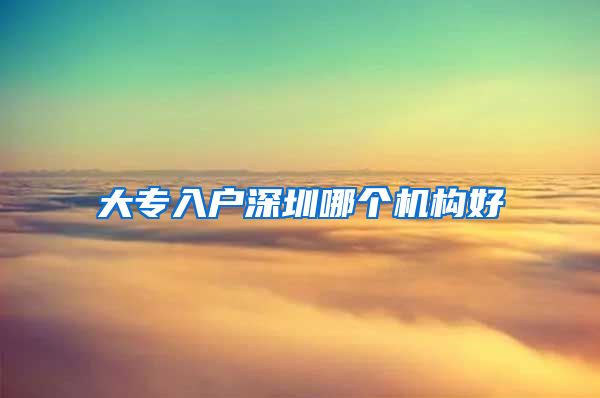 大专入户深圳哪个机构好
