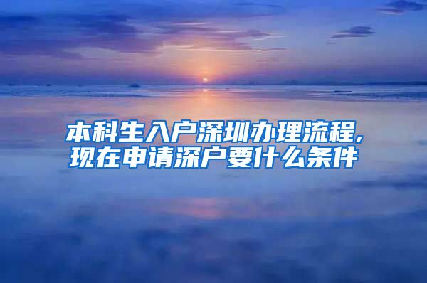 本科生入户深圳办理流程,现在申请深户要什么条件