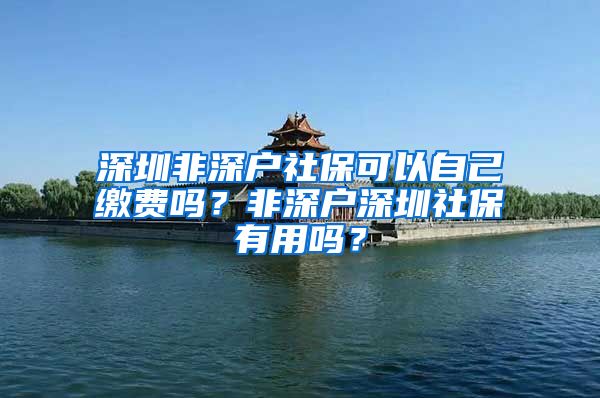 深圳非深户社保可以自己缴费吗？非深户深圳社保有用吗？