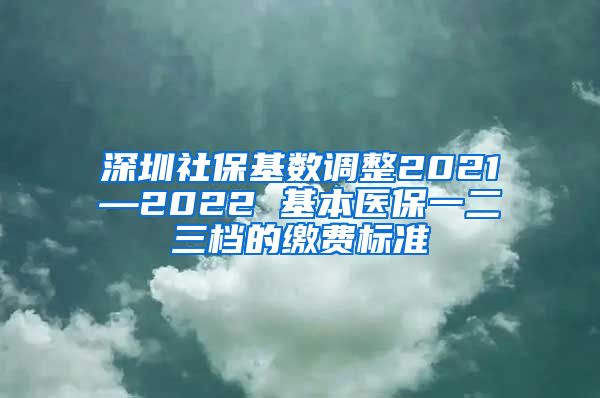 深圳社保基数调整2021—2022 基本医保一二三档的缴费标准