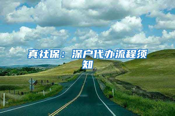 真社保：深户代办流程须知