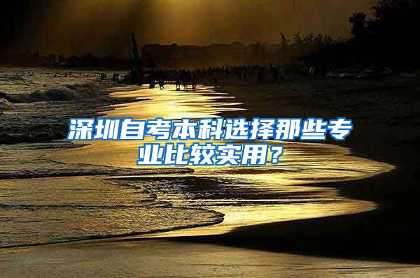 深圳自考本科选择那些专业比较实用？