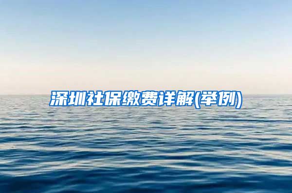 深圳社保缴费详解(举例)