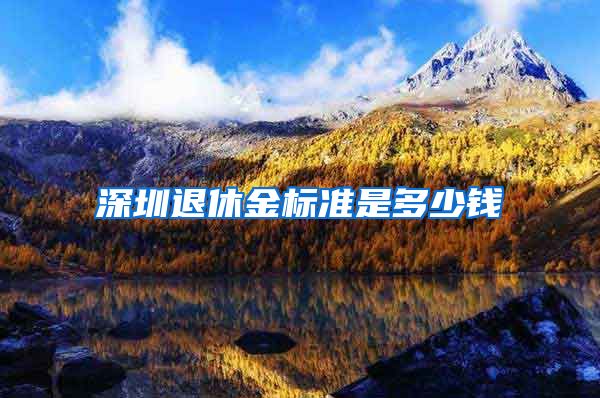 深圳退休金标准是多少钱