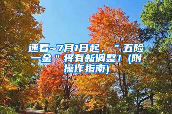 速看~7月1日起，＂五险一金＂将有新调整！(附操作指南)