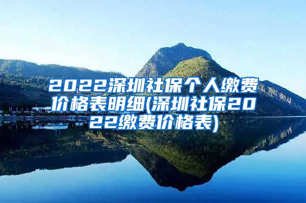 2022深圳社保个人缴费价格表明细(深圳社保2022缴费价格表)