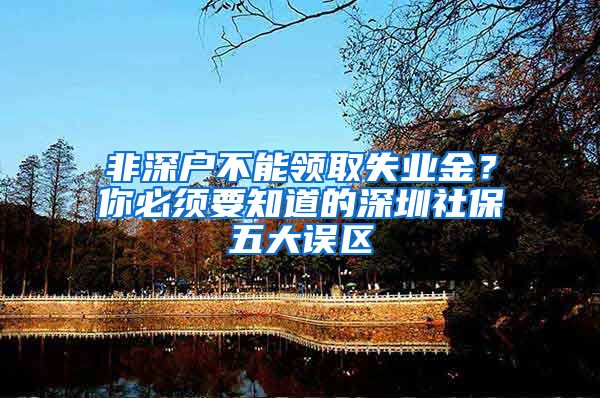 非深户不能领取失业金？你必须要知道的深圳社保五大误区