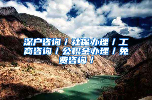 深户咨询／社保办理／工商咨询／公积金办理／免费咨询／