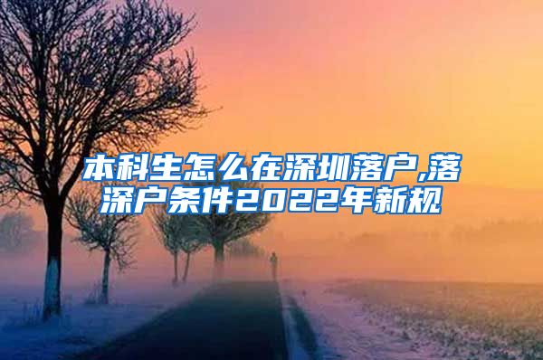 本科生怎么在深圳落户,落深户条件2022年新规