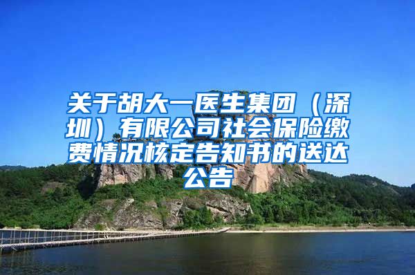 关于胡大一医生集团（深圳）有限公司社会保险缴费情况核定告知书的送达公告