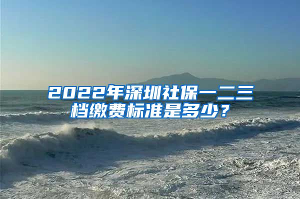 2022年深圳社保一二三档缴费标准是多少？